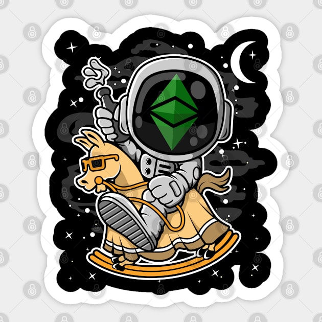 Astronaut Horse Ethereum Classic ETH Coin To The Moon Crypto Token Cryptocurrency Blockchain Wallet Birthday Gift For Men Women Kids Sticker by Thingking About